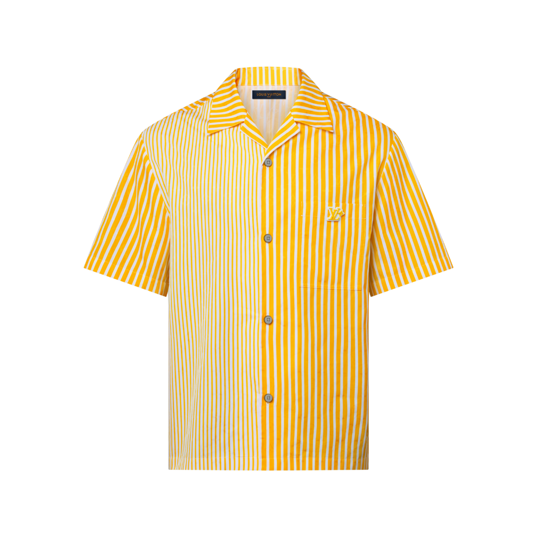 Monogram Striped Patchwork Short-Sleeved Shirt - Men - Ready-to